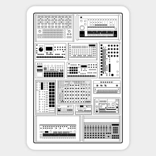 Electronic Musician Drum Machine Synth Collection Sticker